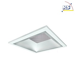 LED Einbau-Downlight, IP21 IK02, quadratisch, mikroprismatisch, UGR <19, DALI dimmbar, wei, 17x17cm, 15W 3000K 1400lm