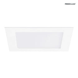 LED Einbau-Downlight, 17cm, quadratisch, flach, 110, 13W, 1600lm, IK05, IP44, dimmbar, wei/opal, 3000K