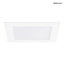 ceiling recessed luminaire 22,5x22,5 square, flat IP44, white dimmable