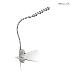 Lampe  pince MARA avec interrupteur, avec bras flexible IP20, nickel mat 