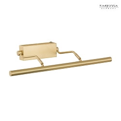 LED wall and picture luminaire 797, width 45.5cm, 2x3W 2700K, CRi >90, swiveling, with switch, matt brass
