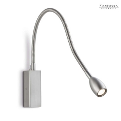 Luminaire mural BANU avec interrupteur, avec bras flexible IP20, nickel mat 