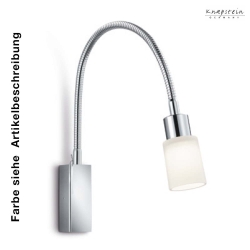 Lampada da parete BANU-G con interruttore, con braccio flessibile, con paralume IP20, Nichel opaco 
