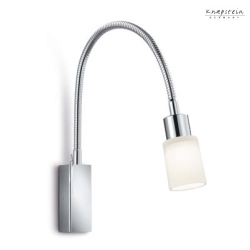 Lampada da parete BANU-G con interruttore, con braccio flessibile, con paralume IP20, Cromo 