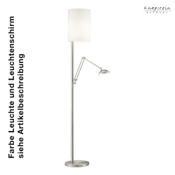 Knapstein LED Floor lamp 952, brass matt, shade chintz white