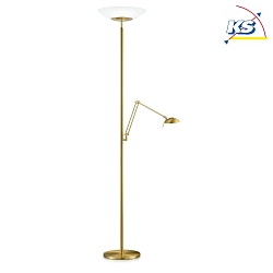 Knapstein LED Floor lamp 955, glasses opal matt white, brass matt