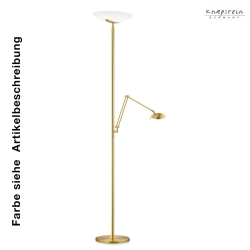 Knapstein LED Floor lamp 962 Floodlight, glass opal matt white, nickel matt/chrome