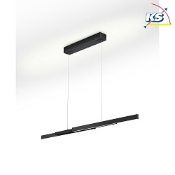 LED Pendelleuchte LARA-L205, Up/Down, ausziehbar 107-205cm, 60W 2700K, mit Gestensteuerung, hhenverstellbar, Schwarz