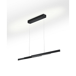 LED Pendelleuchte LARA-L205, Up/Down, ausziehbar 107-205cm, 60W 2700K, mit Gestensteuerung, hhenverstellbar, Schwarz