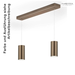 pendant luminaire HELLI-2 2 flames, adjustable, controllable with gestures, with lens optics IP20, nickel matt