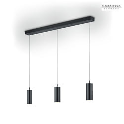 pendant luminaire HELLI-3 3 flames, adjustable, controllable with gestures, with lens optics IP20, nickel matt dimmable