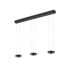 LED Pendelleuchte ZERA-3, 3-flammig, 6x 12W, 2200-3000K, 7644lm, IP20, dimmbar, Prismenabdeckung, schwarz