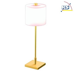 Knapstein LED Table lamp 586, glass opal matt white, brass matt