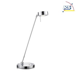 Knapstein LED Table lamp 610, with glass filter white satined possible, chrome
