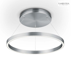 Luminaire de plafond LISA-D avec tlcommande, forme de l'anneau, nickel mat gradable
