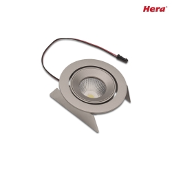 Recessed swiveling LED spot Dim-2-Warm SR 68, IP44, 350mA, UGR<19, 6.5W 2000K-3000K 455lm 43, inox look