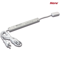 Transformer LED 24/30W F Mains connection cable, 200cm with Europlug, 12-fold distributor