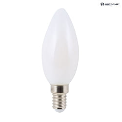 LED Lamp E14, C35, 4W, Filament imitation, matt glass bulb, warm white, flickerfree