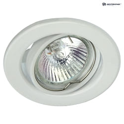 Heitronic Recessed spot max. 50W with aluminum reflector, swiveling, white