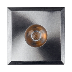 LED Recessed spot AUSTIN, brushed aluminum, 6W, warm white, square