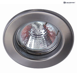 Heitronic Recessed spot round, brushed stainless steel, GU5,3, max. 50W