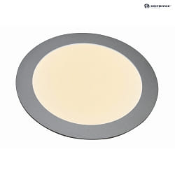 Lampada da parete e soffitto TOULOUSE  20CM grande, rotondo IP44, verniciato a polvere, argento opaco dimmerabile