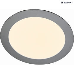 Lampada da parete e soffitto TOULOUSE  14.5CM piccolo, rotondo IP44, verniciato a polvere, argento opaco dimmerabile