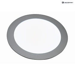 Lampada da parete e soffitto TOULOUSE  14.5CM piccolo, rotondo IP44, verniciato a polvere, argento opaco dimmerabile