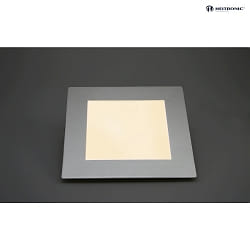 Lampada da parete e soffitto TOULOUSE 20x20CM grande, angolare IP44, verniciato a polvere, argento opaco dimmerabile