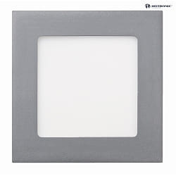 LED Einbau-Panel TOULOUSE, IP44, ECKIG, Aluminium, Silber matt / diffus, dimmbar, 20 x 20cm, 10W 5600K 540lm 120