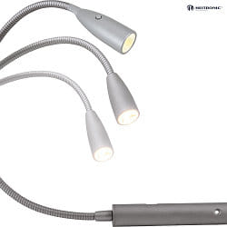 LED Reading lamp BERTA, 15W, 3000K, 65lm, IP20, flex arm, silver