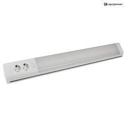 Lampada da sottopensile BONN breve, con interruttore, con presa IP20, Bianco  1300lm 3000K 105 105 CRI 80 76.2cm