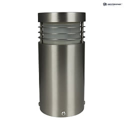 Outdoor Sockelleuchte ARUBA, IP44, 21cm, E27 max. 6W, V4A Edelstahl / PVC matt, seeluft-bestndig