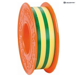 Insulating tape, 10m x 15mm, green/yellow