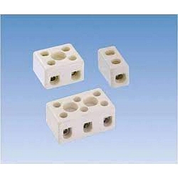 Porzellanklemmen, 3-polig, fr Kabel bis 2.5mm, wei