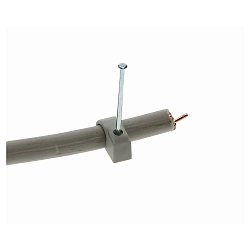 Nagelschellen 100er Pack, flexibel, fr Kabel  0.7-1.1cm, mit Ngeln 2.3cm, grau