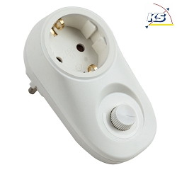 Adapter plug with dimmer, 230V, 280W, IP20, white