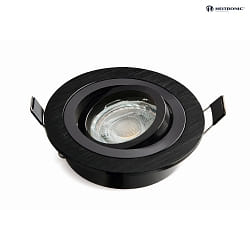 Downlight DL7801 rotondo, girevole GU5.3 und GU10 IP20, Nero dimmerabile