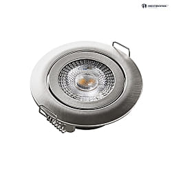 LED Einbaustrahler DL7202, 82mm, 110, 5W, 3000K, 380lm, IP20, schwenkbar, Nickel