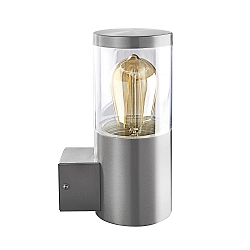 Applique da esterno NAXOS cilindrico E27 IP44, acciaio inossidabile dimmerabile