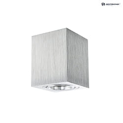 Aufbaustrahler ADL8001, IP20, eckig, GU10 max. 5W, 25 schwenkbar, Anschlusskabel mit Klemme, aluminium gebrstet