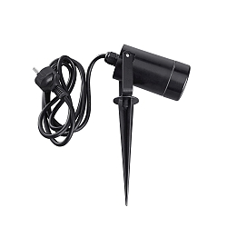 Luce del picco di terra BURANO con spina GU10 IP44, Nero dimmerabile