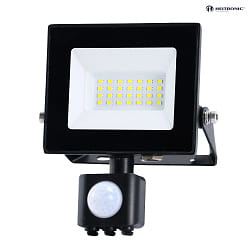 Outdoor LED Flutlichtstrahler BOLTON 2.0, mit Sensor, IP44, 50cm Kabel (offen), schaltbar, Alu schwarz, 20W 3000K 1620lm
