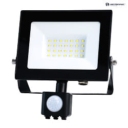 Outdoor LED Flutlichtstrahler BOLTON 2.0, mit Sensor, IP44, 50cm Kabel (offen), schaltbar, Alu schwarz, 30W 3000K 2505lm