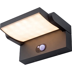 Lampada da parete solare ARONA ruotabile, con sensore, verticale IP54, antracite 