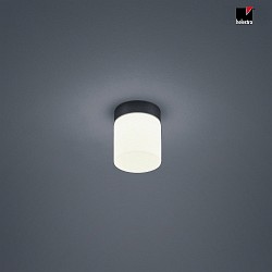 LED Bad-Deckenleuchte KETO, zylindrisch, IP44, 6W 2900K 410lm, CRi >90, schaltbar, Stahl / Glas, mattschwarz
