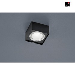 LED Aufbau-Deckenleuchte KARI, IP30, Eckig, 12 x 12cm, 12W 2700K 1030lm, CRi >90, dimmbar, mattschwarz