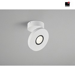 LED Bad-Deckenstrahler GOTO, IP54, 8.5W 2700K 570lm, CRi >90, dimmbar, verstellbar, Aluminium / Glas-Linse, mattwei