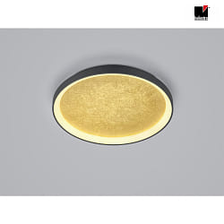 LED Deckenleuchte MORI, IP20,  57cm, 50W 2700/3000K (CCT), CRi >90, dimmbar, Acryldiffusor satiniert, schwarz / blattgold