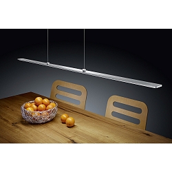 LED Pendant luminaire LEXX LED, Easy Lift, IP30, nickel matt anodised - chrome